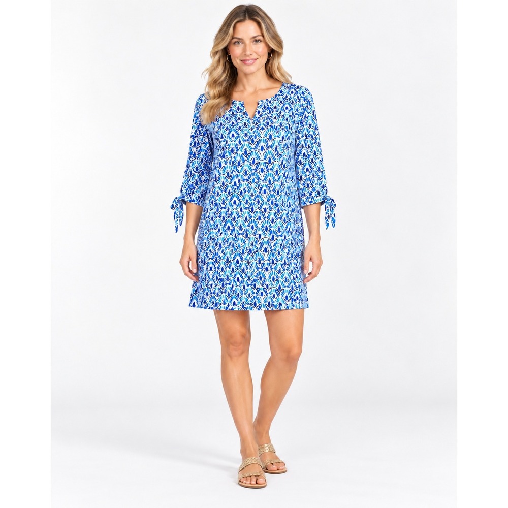 Stella Parker NWT Cool Tide Tiles UPF 50 Sun Protection Shift Dress XL